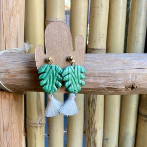 Handmade Polymerclay Earrings tropical w/ tassel🌴
